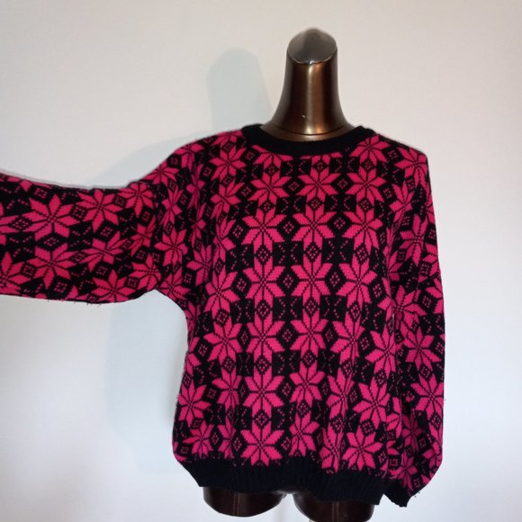 crew-neck acrylic sweater from 1980s - Picture 1 of 13